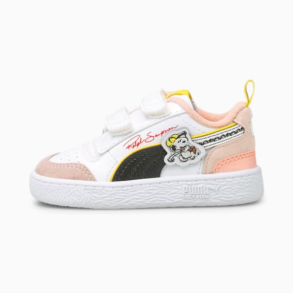 PUMA x PEANUTS Ralph Sampson Toddler Shoes, Puma White-Puma Black-Sun Kissed Coral, extralarge