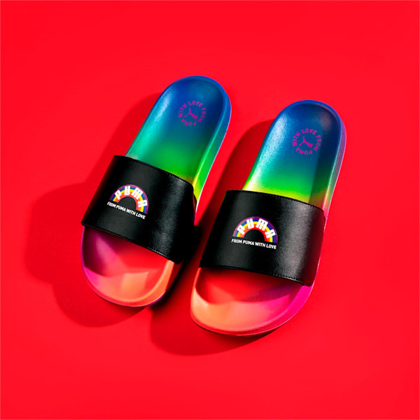 Pride Leadcat Slides, Puma Black-Puma White, extralarge