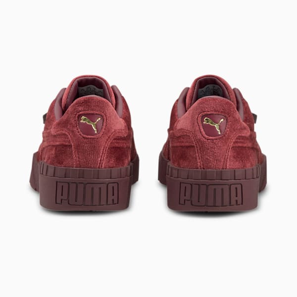 Cali Velour Women's Sneakers, Burgundy-Puma Team Gold, extralarge