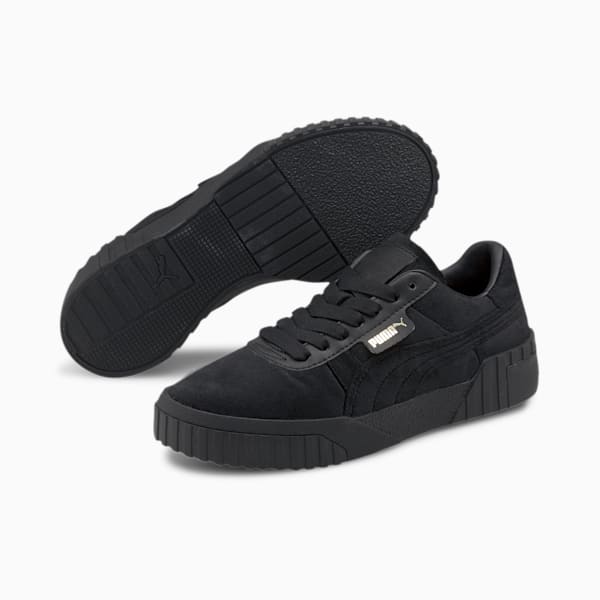 Cali Velour Women's Sneakers, Puma Black-Puma Team Gold, extralarge