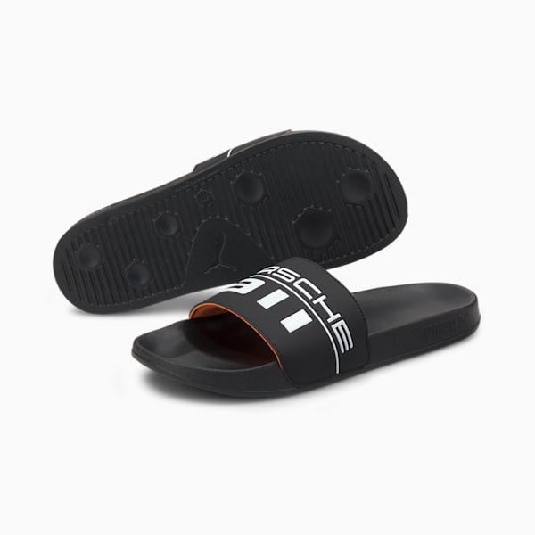 Porsche Legacy Leadcat Men's Slides, Puma Black-Puma White, extralarge