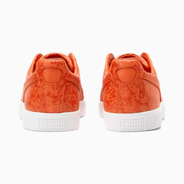 Clyde Script Sneakers, Ultra Orange-Pureed Pumpkin-Puma White, extralarge