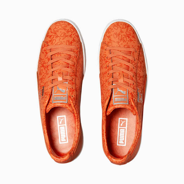 Clyde Script Sneakers, Ultra Orange-Pureed Pumpkin-Puma White, extralarge