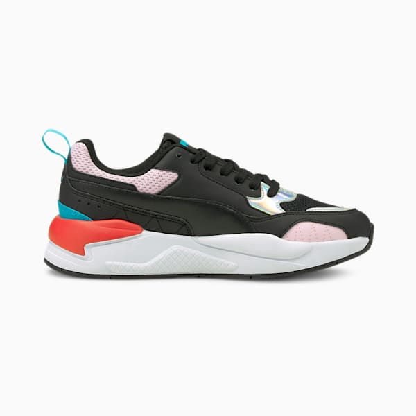 X-RAY Square Iridescent Women's Sneakers, Black-Black-Pink Lady-Silver, extralarge