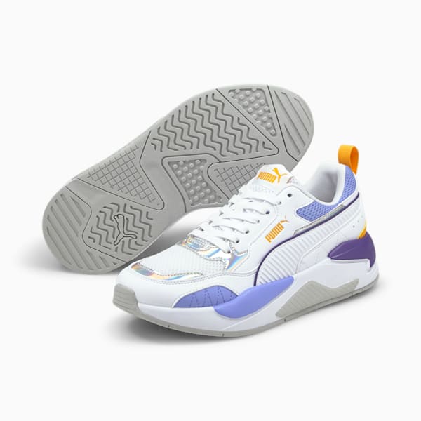 Tenis Mujer X-Ray² Square Iridescent, Puma White-Puma White-Puma Silver-Elektro Purple, extralarge