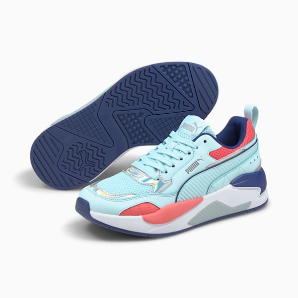 X-RAY Square Iridescent Women's Sneakers, Blue Glow-Blue Glow-Sun Kissed Coral-Puma Silver, extralarge