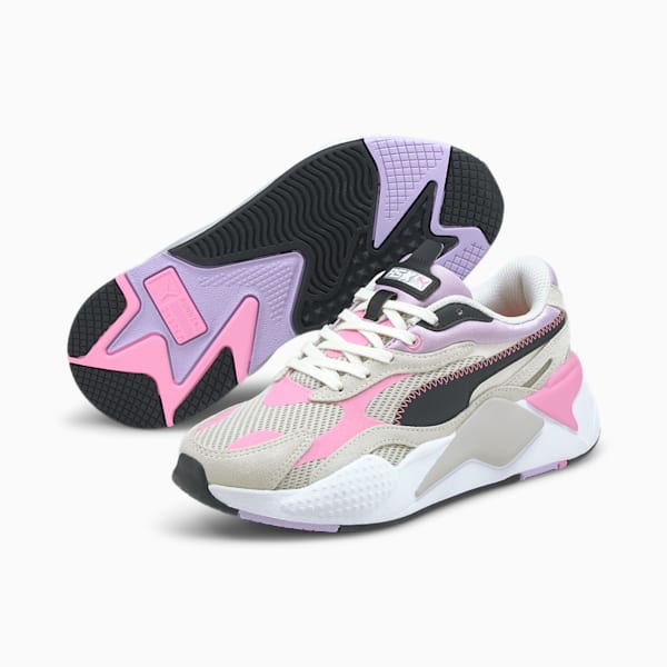 RS-X³ Twill Air Mesh Sneakers JR, Gray Violet-Puma White, extralarge