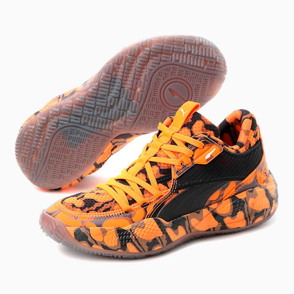 High Court Court Rider Maverick Women's Basketball Shoes, Vibrant Orange-Puma Black, extralarge