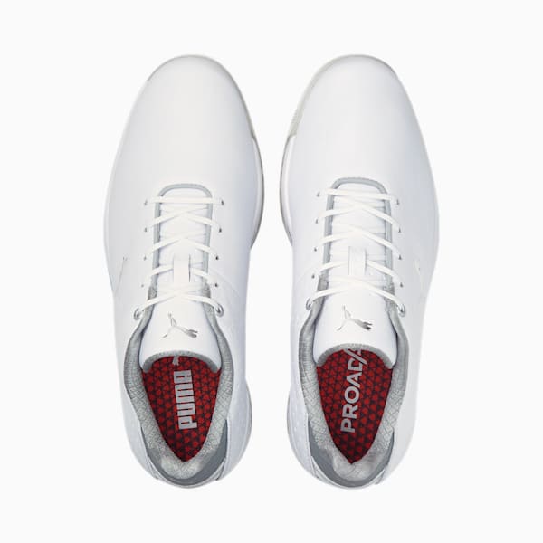 PROADAPT ALPHACAT Leather Men's Golf Shoes, Puma White-Puma Silver