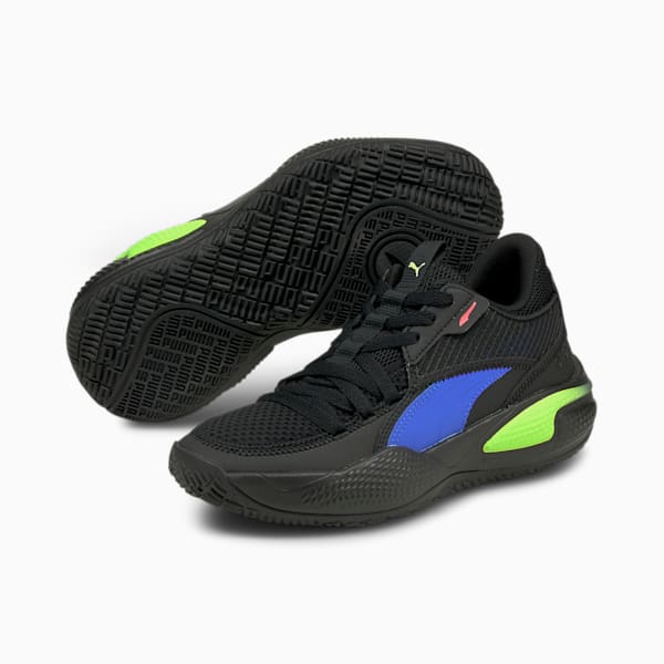 Court Rider Pop Unisex Sneakers, Puma Black-Bluemazing, extralarge-IND