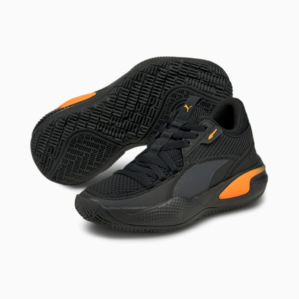 Court Rider Pop Unisex Sneakers, Puma Black-Orange Glow, extralarge-IND