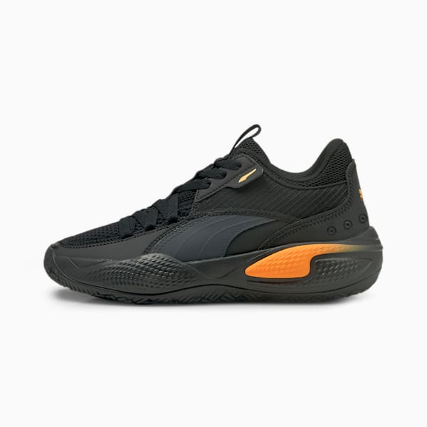 Court Rider Pop Unisex Sneakers, Puma Black-Orange Glow, extralarge-IND