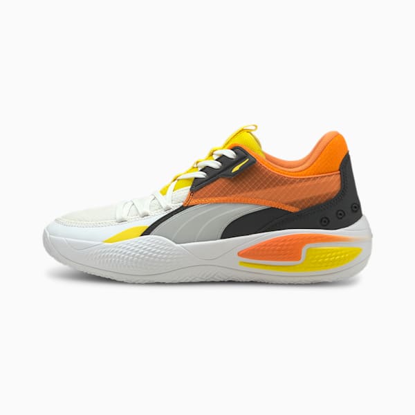 Court Rider Court Crush Street Basketball Shoes, Puma White-Carrot, extralarge