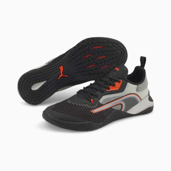 Tenis de entrenamiento para hombre Fuse 2.0, Puma Black-Harbor Mist-Cherry Tomato, extralarge