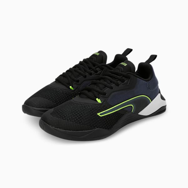 Fuse 2.0 Men's Training Shoes, Puma Black-Evening Sky-Lime Squeeze, extralarge-IND
