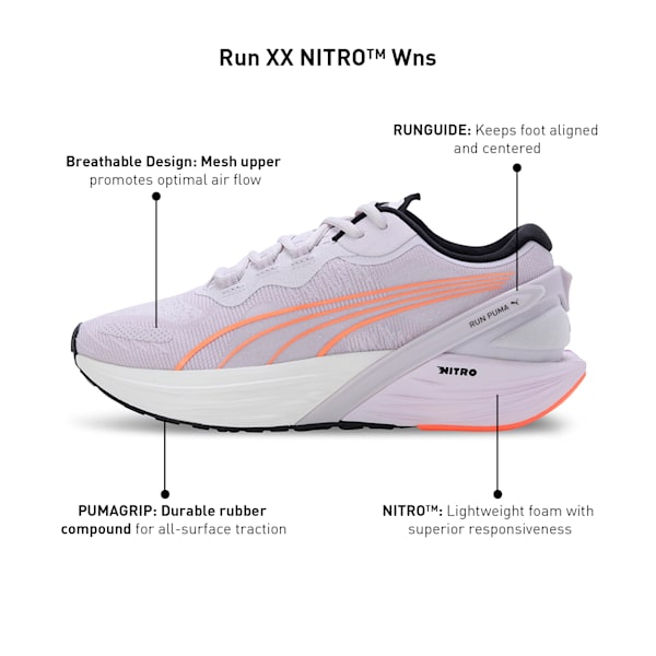 Run XX NITRO™ Women's Running Shoes, Lavender Fog-Metallic Silver-Neon Citrus, extralarge-IND