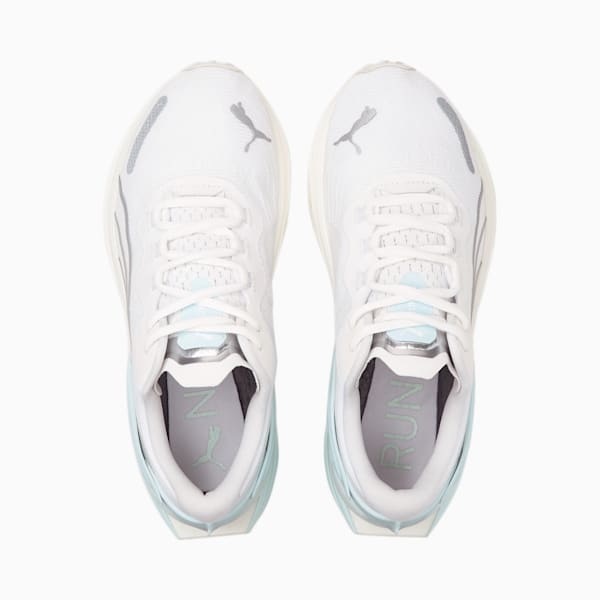 Zapatos para correr Run XX Nitro para mujer, Puma White-Metallic Silver-Nitro Blue