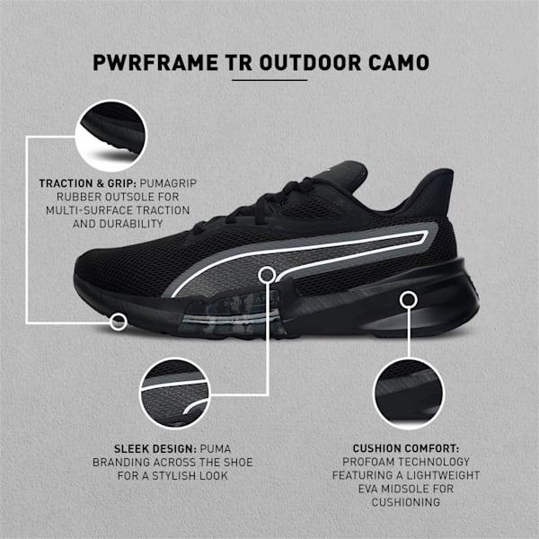 PWRFrame TR Outdoor Camo Men's Training Shoes, Puma Black-Puma White