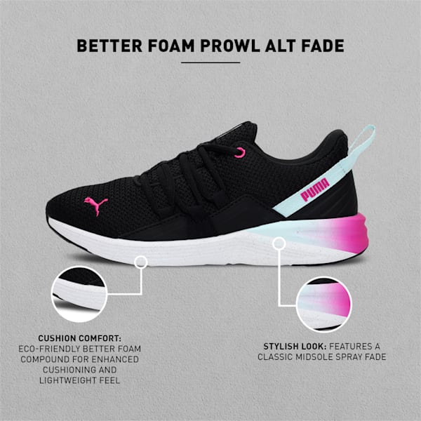 Better Foam Prowl Alt Fade Women's Running Shoes, Puma Black-Nitro Blue