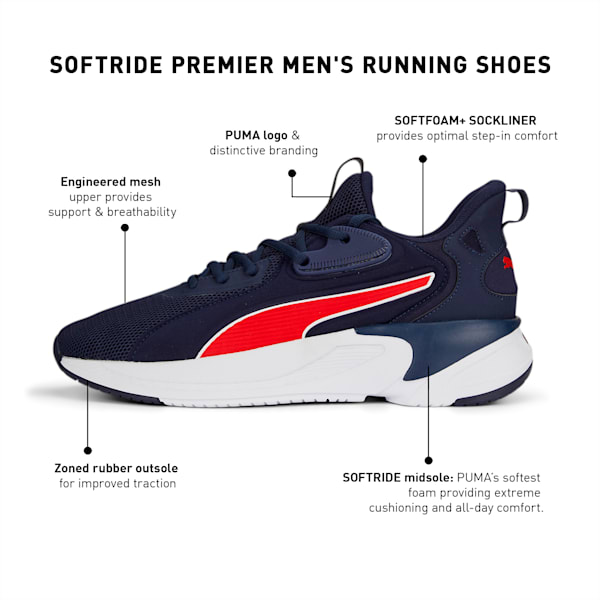 SOFTRIDE Premier Men's Running Shoes, PUMA Navy-For All Time Red-PUMA White, extralarge-IND