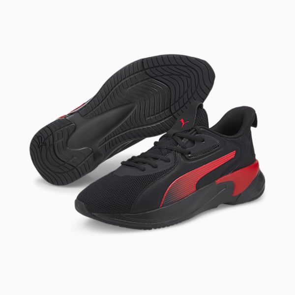 Puma black and red sales shoes