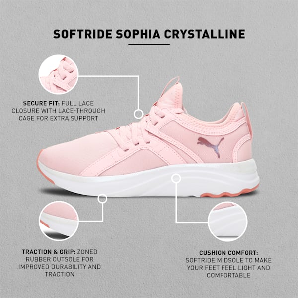 SOFTRIDE Sophia Crystalline Women's Walking Shoes, Chalk Pink-Puma White, extralarge-IND