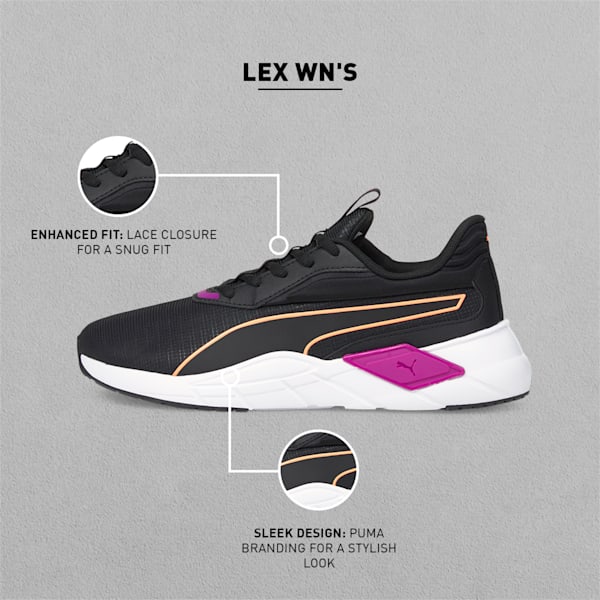 Lex Women's Training Shoes, Puma Black-Deep Orchid, extralarge-IND