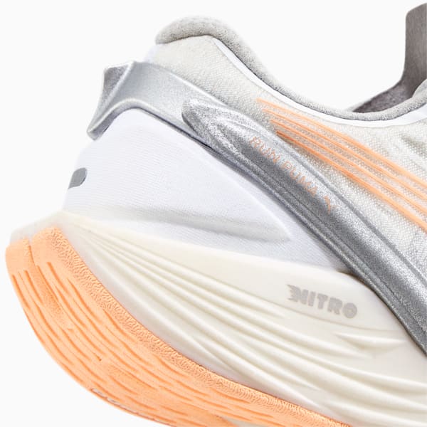 Run XX NITRO Wildwash Women's Running Shoes, Puma White-Metallic Silver-Fizzy Melon, extralarge