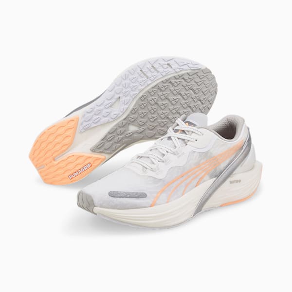 Run XX NITRO Wildwash Women's Running Shoes, Puma White-Metallic Silver-Fizzy Melon, extralarge