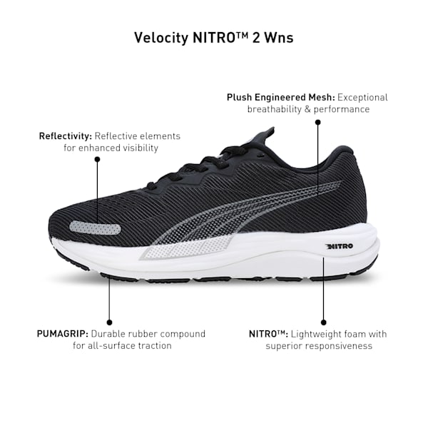 Velocity NITRO™ 2 Women's Running Shoes, Puma Black-Puma White, extralarge-IND