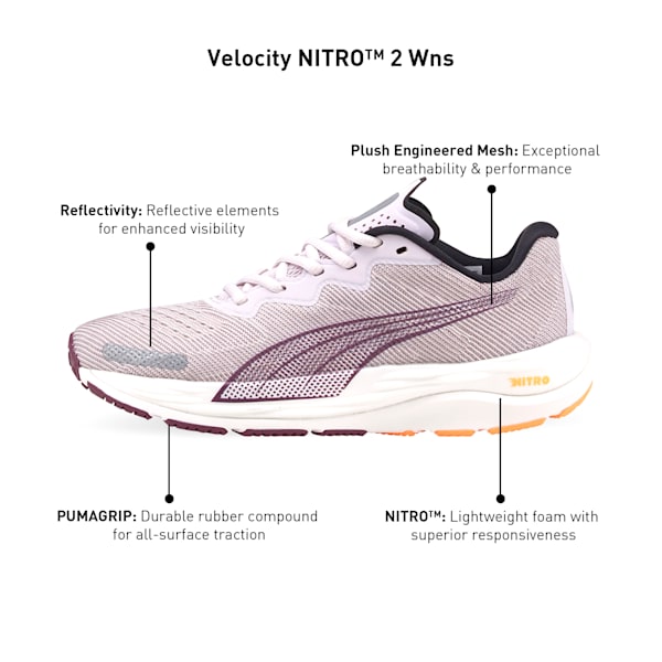 Velocity NITRO™ 2 Women's Running Shoes, Lavender Fog-Grape Wine, extralarge-IND