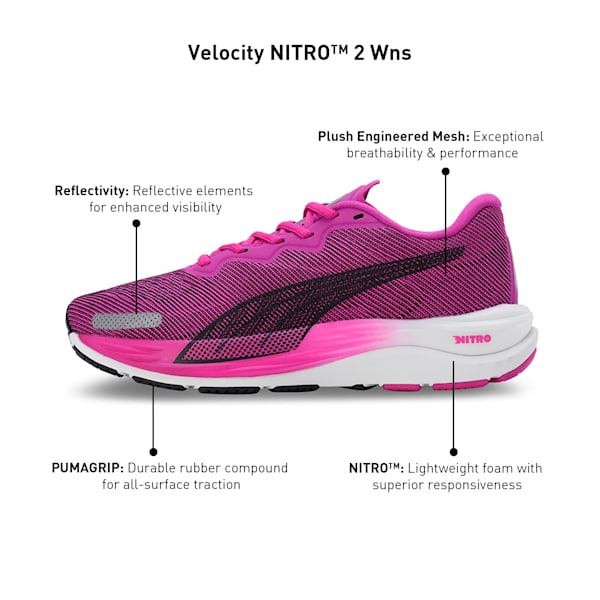 Velocity NITRO™ 2 Women's Running Shoes, Deep Orchid-Puma Black, extralarge-IND