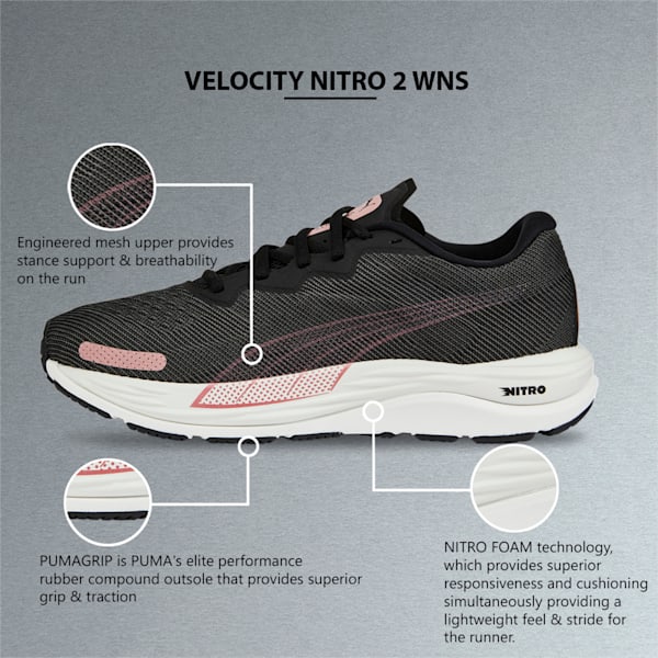 Velocity Nitro 2 Women's Running Shoes, Puma Black-Rose Gold