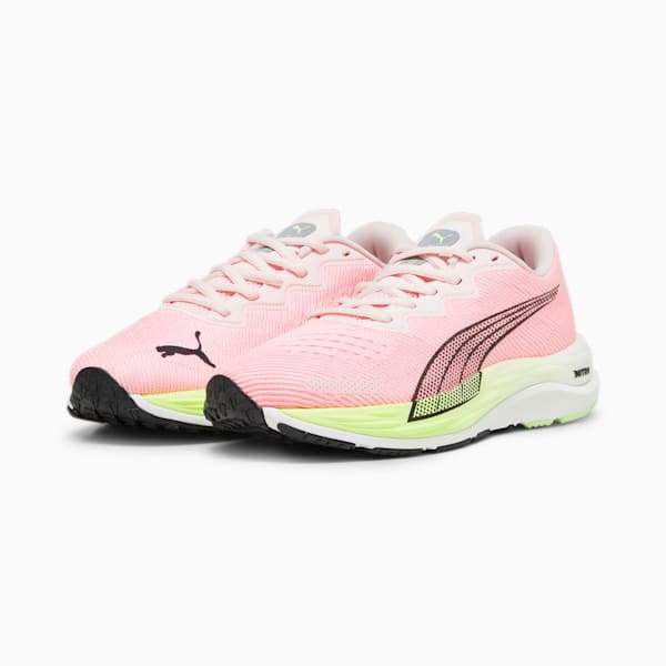 Velocity NITRO 2 Women's Running Shoes, Frosty Pink-Speed Green, extralarge-IND