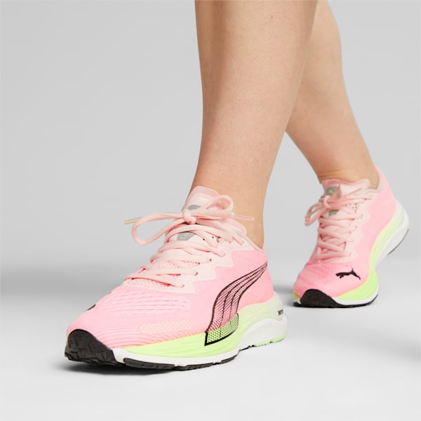 Velocity NITRO 2 Women's Running Shoes, Frosty Pink-Speed Green, extralarge-IND