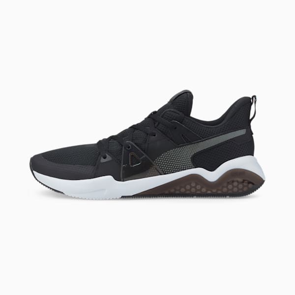 Cell Fraction Mesh Men's Running Shoes, Puma Black-Puma White-CASTLEROCK, extralarge-IND