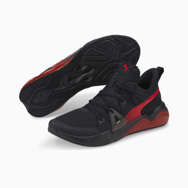 Cell Fraction Mesh Men's Running Shoes, Puma Black-High Risk Red, extralarge