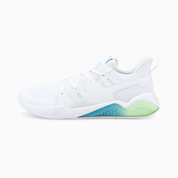 Cell Fraction Hype Men's Training Shoes, Puma White-Ocean Dive-Fizzy Lime, extralarge-IND