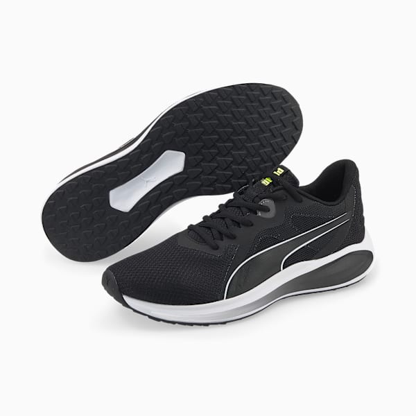 puma black sports shoes