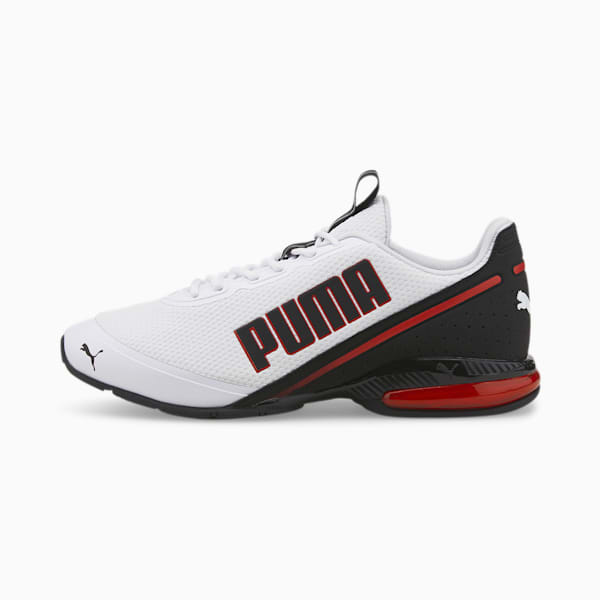 Cell Divide Men's Running Shoes, Puma White-Puma Black-High Risk Red, extralarge