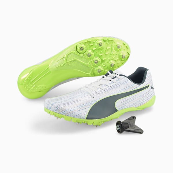 evoSPEED Electric 12 Track and Field Shoes, Puma White-Dark Slate-Fizzy Light, extralarge
