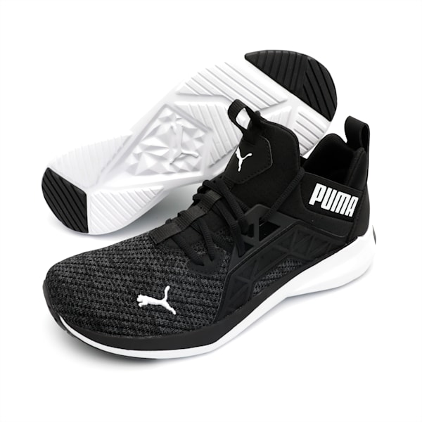 SOFTRIDE Enzo NXT Knit Men's Walking Shoes, Puma Black-Puma White-CASTLEROCK, extralarge-IND