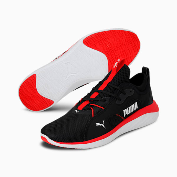 Better Foam Emerge one8 Running Shoes, Puma Black-High Risk Red, extralarge-IND