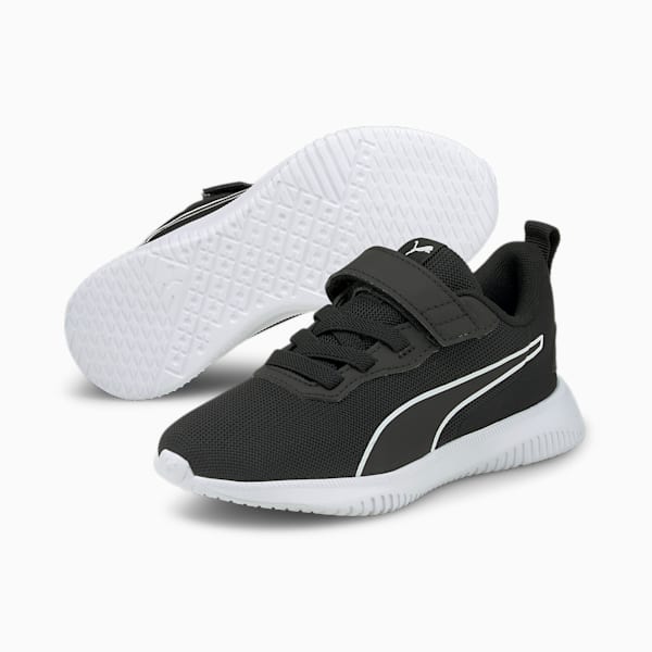 Flyer Flex AC Kids' Trainers, Puma White-Puma Black, extralarge-GBR