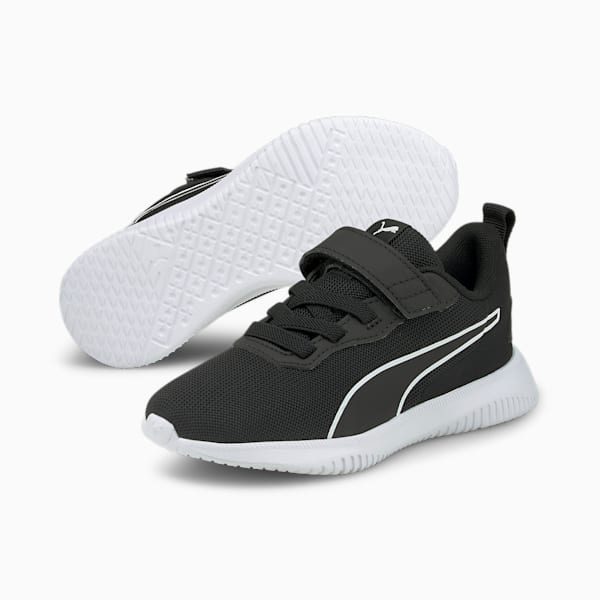 Flyer Flex Kids' Shoes, Puma White-Puma Black, extralarge-IND