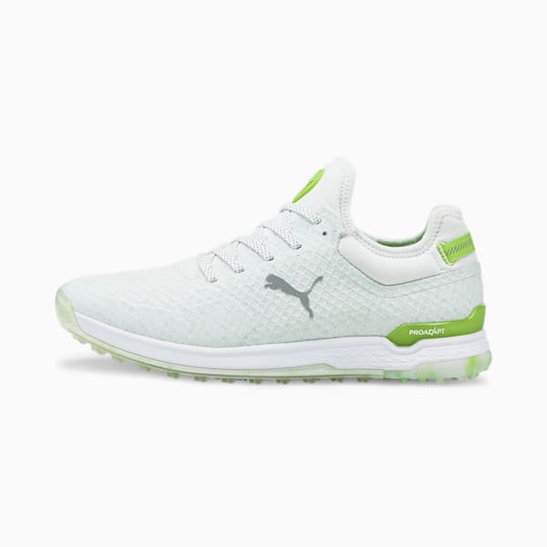 メンズ ゴルフ プロアダプト アルファキャット GUST O WIND ラバーソール スパイクレス シューズ, Puma White-Puma Silver-Greenery, extralarge-JPN