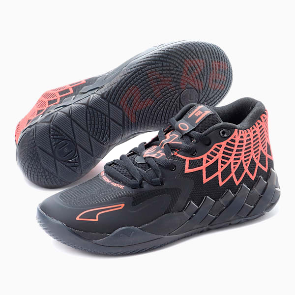 MB.01 Basketball Shoes, Puma Black-Red Blast, extralarge-GBR