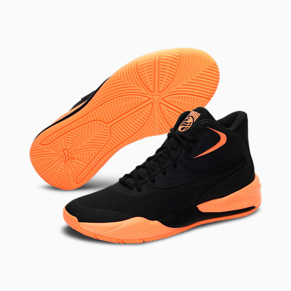 Triple Mid Unisex Basketball Shoes, Puma Black-Neon Citrus, extralarge-IND