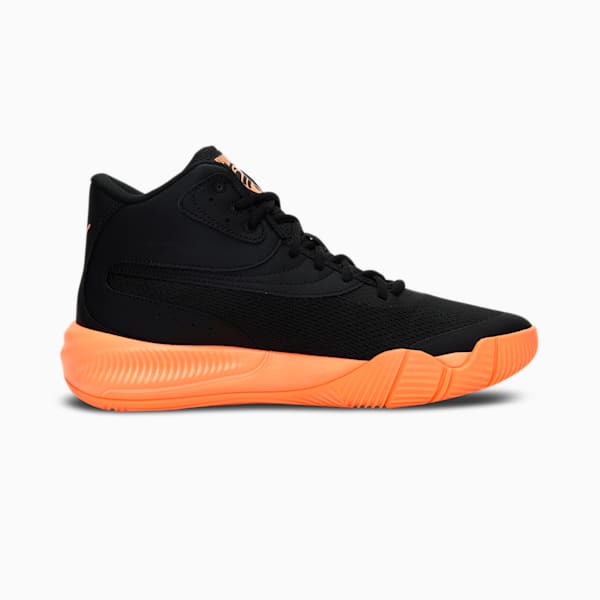 Triple Mid Unisex Basketball Shoes, Puma Black-Neon Citrus, extralarge-IND
