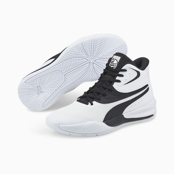 Triple Mid Basketball Shoes, Puma White-Puma Black, extralarge